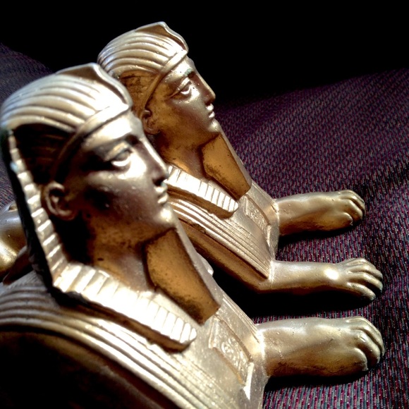 Other - Egyptian Gold Sphinx Pair
